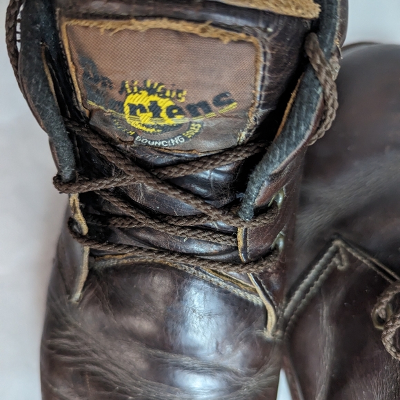 Vtg 90s Dr. Marten's Men's AirWair Brown Leather 3 Eye Boots US Size 9 - Picture 6 of 9